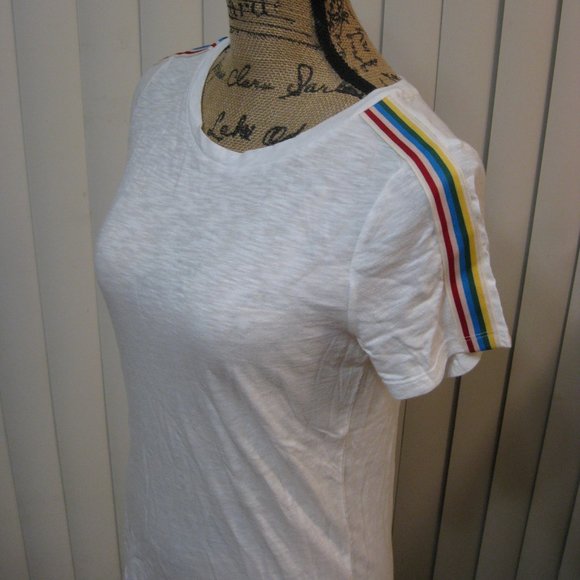 NWT Express white rainbow tee top shirt XS - Picture 2 of 6